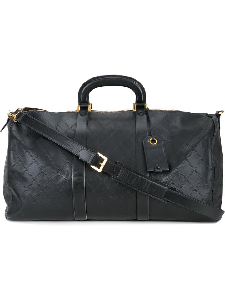 Chanel Vintage Quilted Travel Handbag - Black