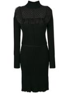 Giambattista Valli Ruffled Front Sweater Dress - Black