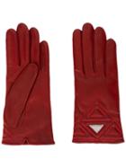 Emporio Armani Logo Embellished Gloves - Red