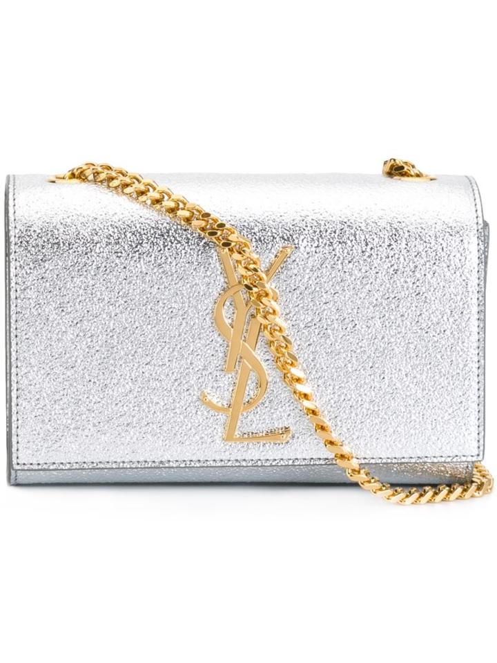 Saint Laurent 'monogram' Cross Body, Women's, Grey, Calf Leather
