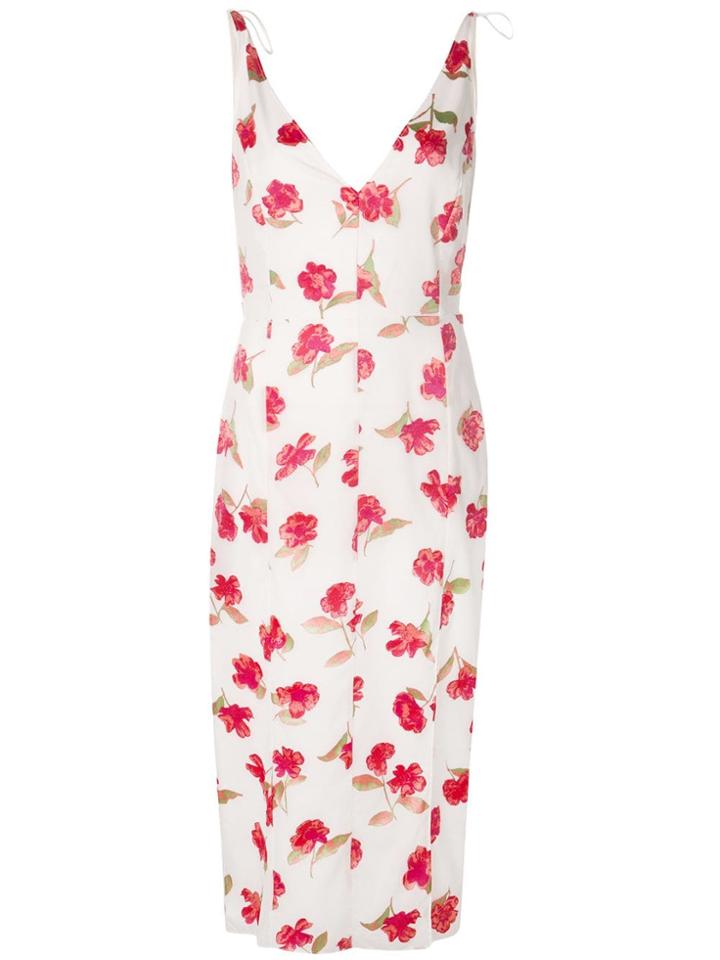 Altuzarra Floral Print Midi Dress - White