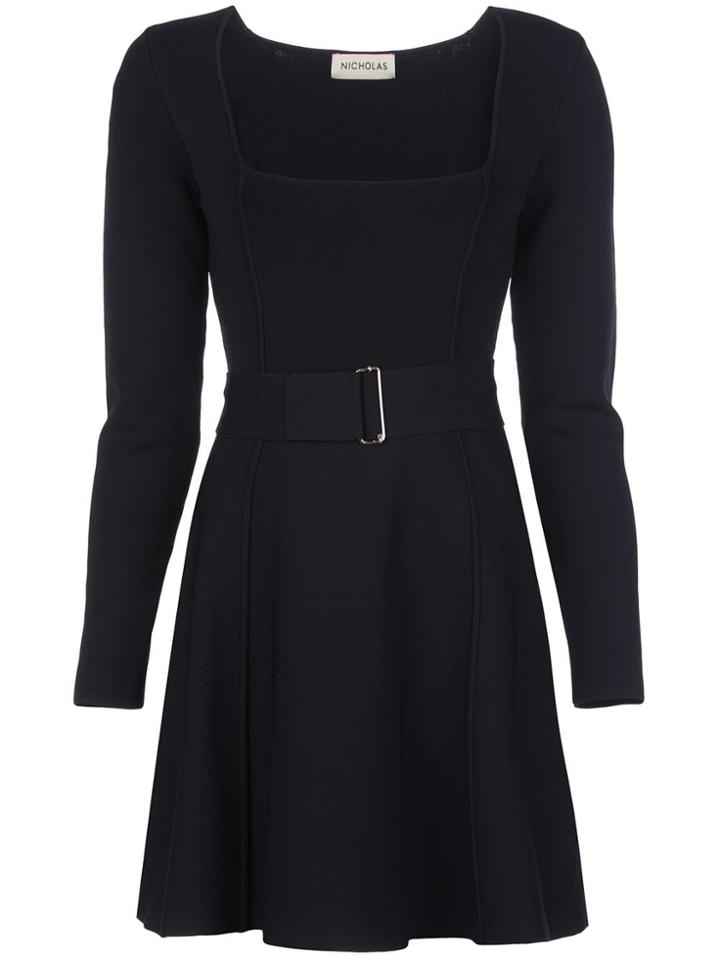 Nicholas Belted Mini Dress - Black