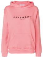 Givenchy Blurred Givenchy Paris Print Hoodie - Pink & Purple