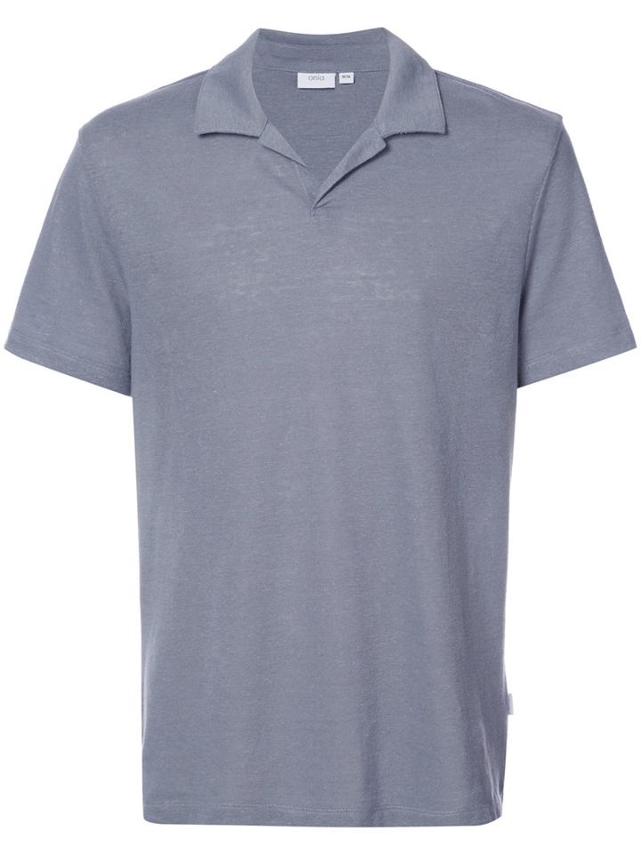Onia - Shaun Polo Shirt - Men - Linen/flax/polyester - Xl, Grey, Linen/flax/polyester
