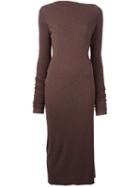 Rick Owens Lilies Cowl Back Dress, Women's, Size: 42, Brown, Polyamide/viscose/angora