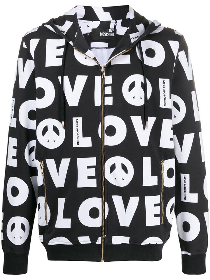 Love Moschino Printed Logo Hoodie - Black
