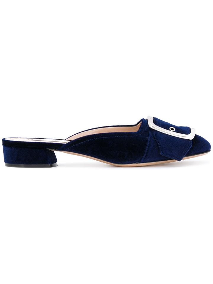 Casadei Slip On Buckle Mules - Blue