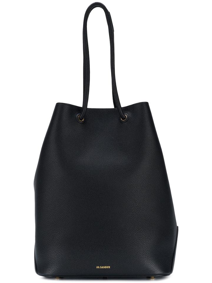 Jil Sander Drawstring Handle Tote - Black