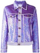 Ashish Sequin Denim Jacket, Women's, Size: Medium, Pink/purple, Cotton/sequin