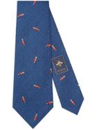 Gucci Pierced Heart Wool-silk Tie - Blue