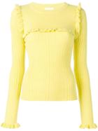 See By Chloé Ruffle Detail Sweater - Yellow & Orange