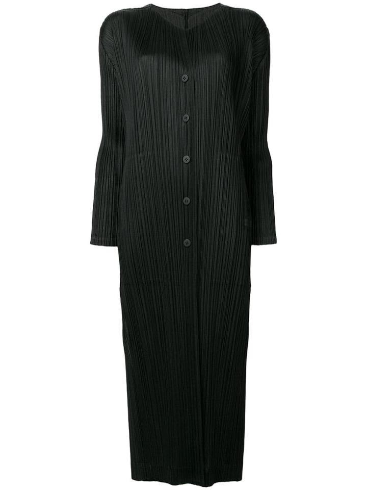 Pleats Please By Issey Miyake Plissé Coat - Black