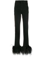 16arlington Ostrich Feather Embellished Jeans - Black