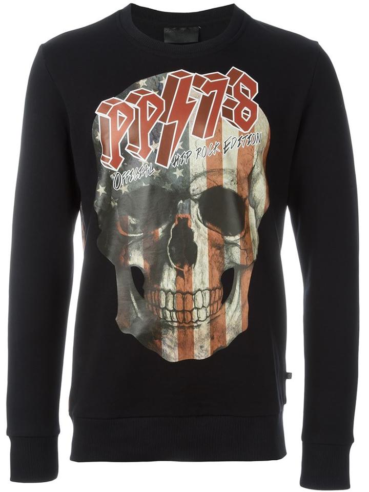Philipp Plein Long Time Sweatshirt, Men's, Size: L, Black, Cotton