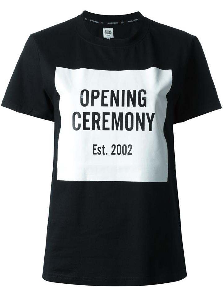 Opening Ceremony Logo Print T-shirt, Women's, Size: Small, Black, Cotton
