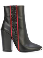 Amiri Glitter Stripe Ankle Boots - Black