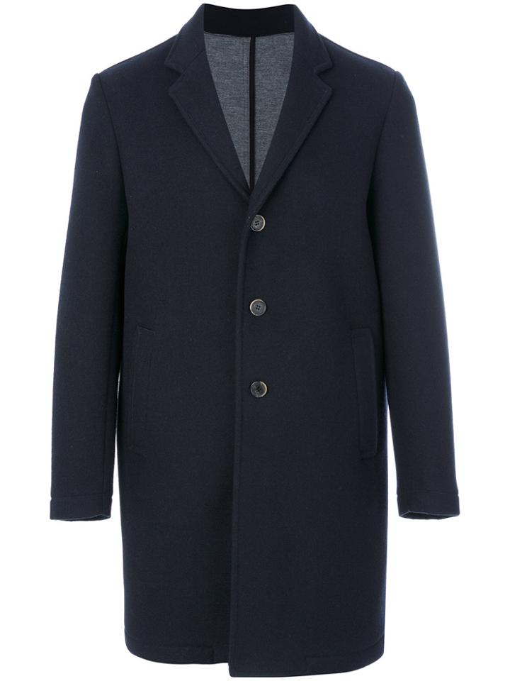 Msgm Contrast Button Coat - Blue