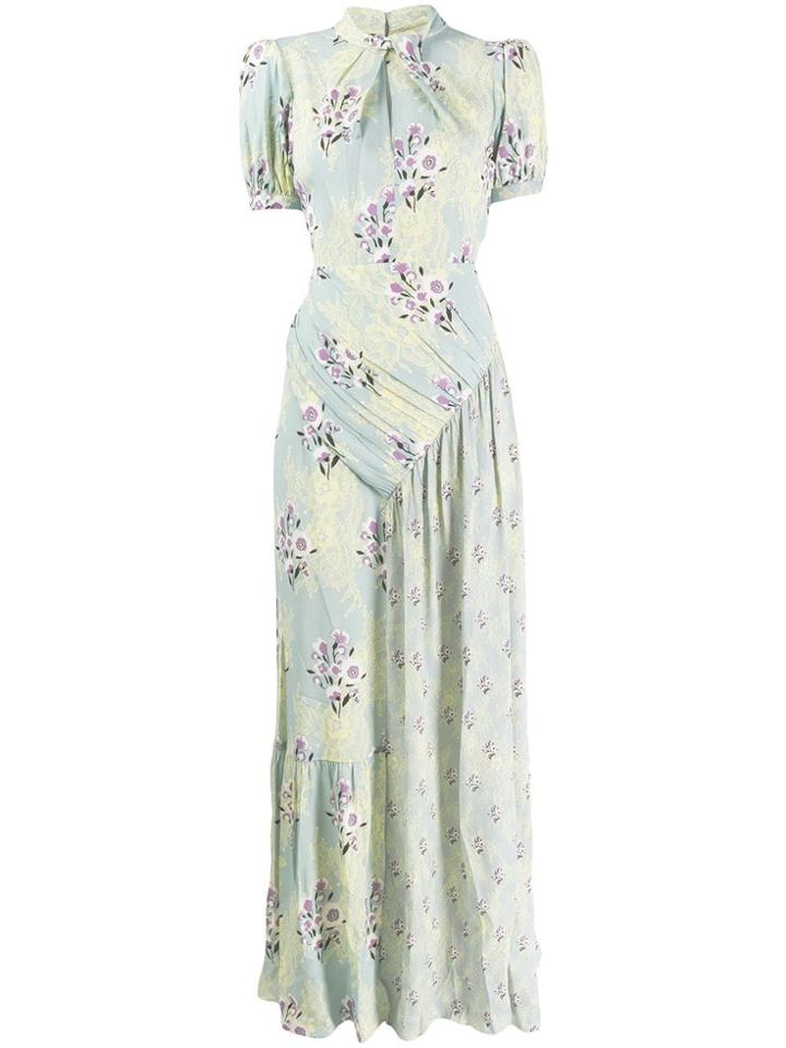 Self-portrait Floral Lace Maxi Dress - Green