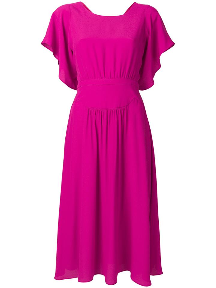 No21 Floaty Cut-out Back Dress - Pink & Purple