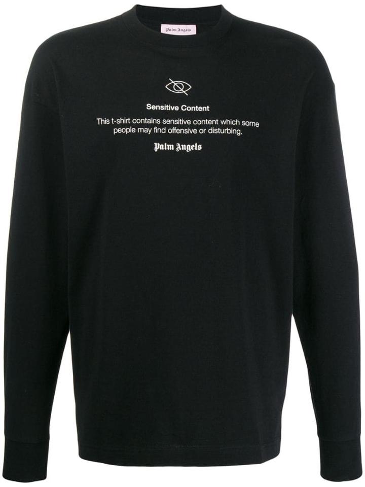 Palm Angels Embroidered Slogan Jumper - Black