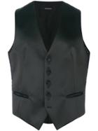 Tagliatore Satin Waistcoat - Black