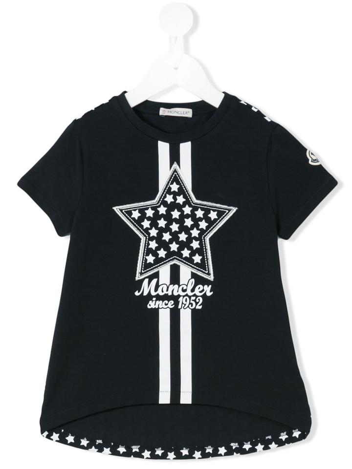 Moncler Kids - Star Patch T-shirt - Kids - Cotton/spandex/elastane - 5 Yrs, Toddler Girl's, Blue