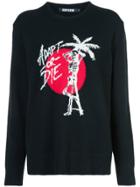 Adaptation Skeleton And Palm Tree Knit Sweater - Black