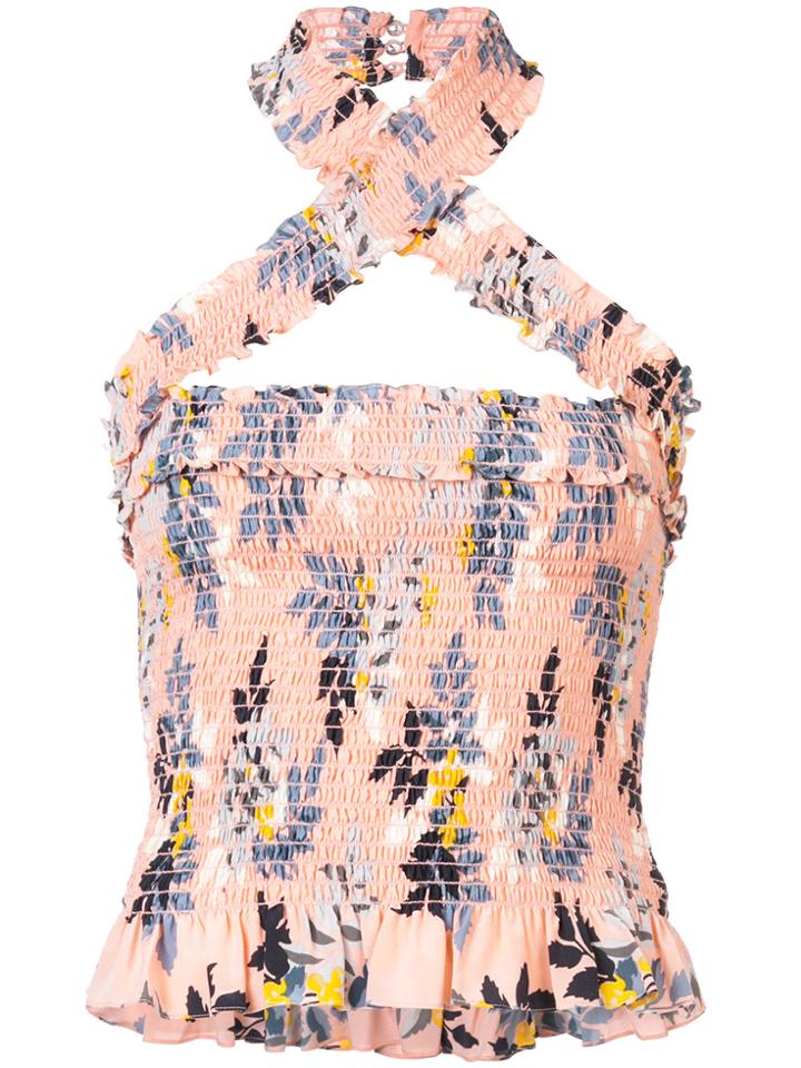 Cinq A Sept Donya Country Fern-print Top - Pink & Purple
