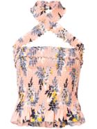 Cinq A Sept Donya Country Fern-print Top - Pink & Purple