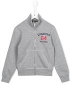 Dsquared2 Kids Canadian 64 Logo Zip Sweatshirt, Boy's, Size: 8 Yrs, Grey