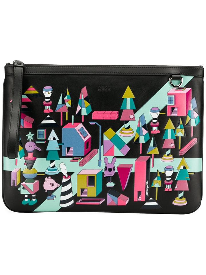 Boss Hugo Boss Patterned Clutch - Black