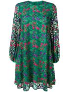 Giamba Floral Embroidered Shift Dress - Green