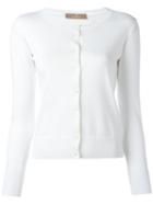 Cruciani - Buttoned Cardigan - Women - Cotton/spandex/elastane - 48, White, Cotton/spandex/elastane