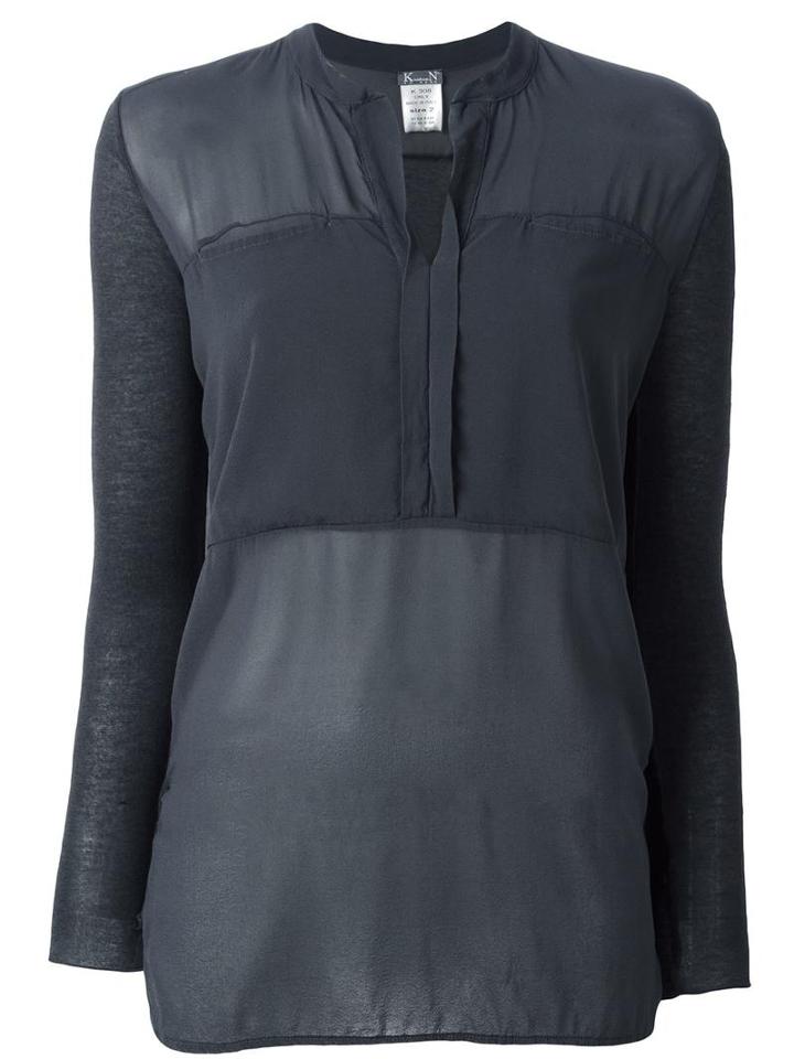 Kristensen Du Nord V-neck Blouse, Women's, Size: 1, Grey, Silk/cashmere
