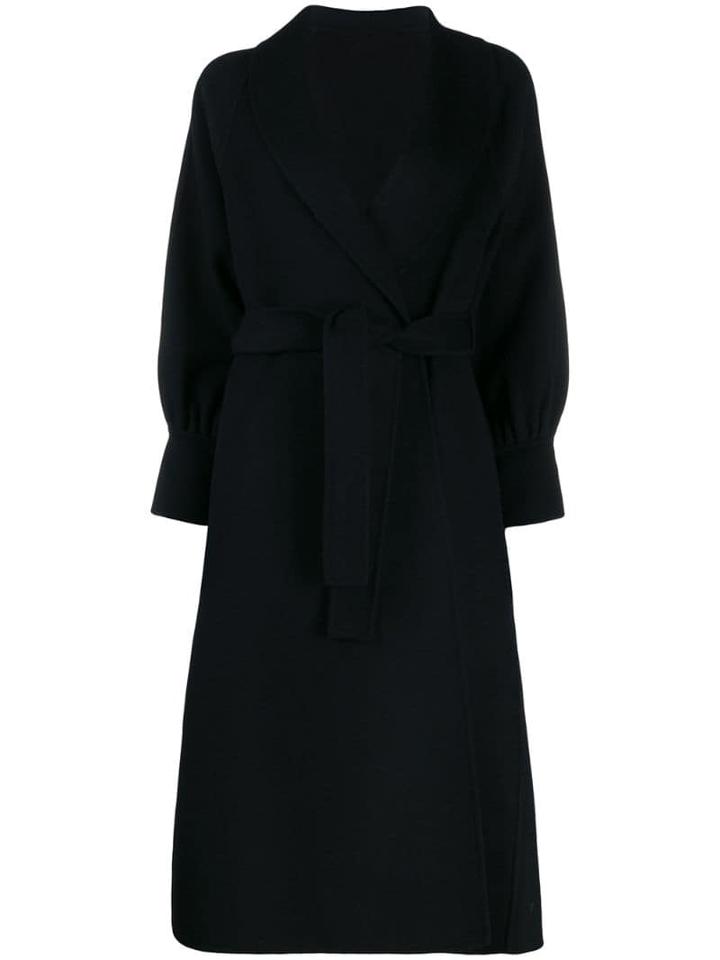L'autre Chose Single-breasted Belted Coat - Black