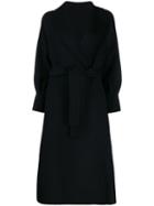 L'autre Chose Single-breasted Belted Coat - Black