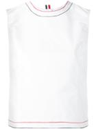 Oxford Embroidered Sleeveless Top - Women - Silk/cotton - 40, White, Silk/cotton, Thom Browne
