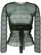 Romeo Gigli Pre-owned Lace Sheer Blouse - Green
