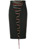 Versace Collection Lace-up Pencil Skirt - Black