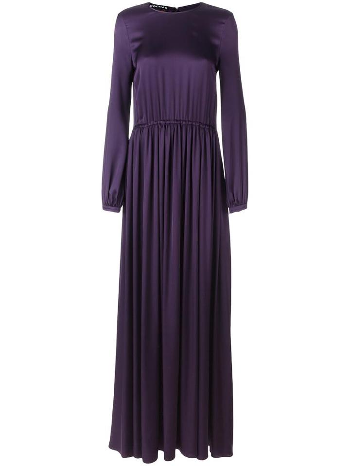 Rochas Pleated Gown, Women's, Size: 42, Pink/purple, Silk