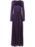 Rochas Pleated Gown, Women's, Size: 42, Pink/purple, Silk