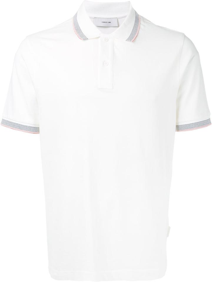 Cerruti 1881 - Short Sleeve Polo Shirt - Men - Cotton/spandex/elastane - M, White, Cotton/spandex/elastane