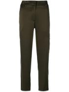 Theory Cropped Straight Trousers - Green