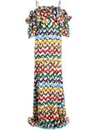 Edeline Lee Zigzag Cold-shoulder Maxi Dress - White