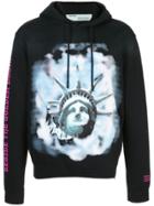 Off-white Statue Of Liberty Print Hoodie - Black