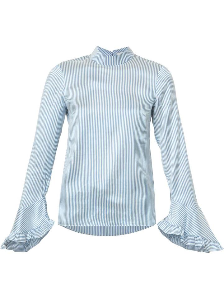 Erdem Striped Ruffled Blouse - Blue