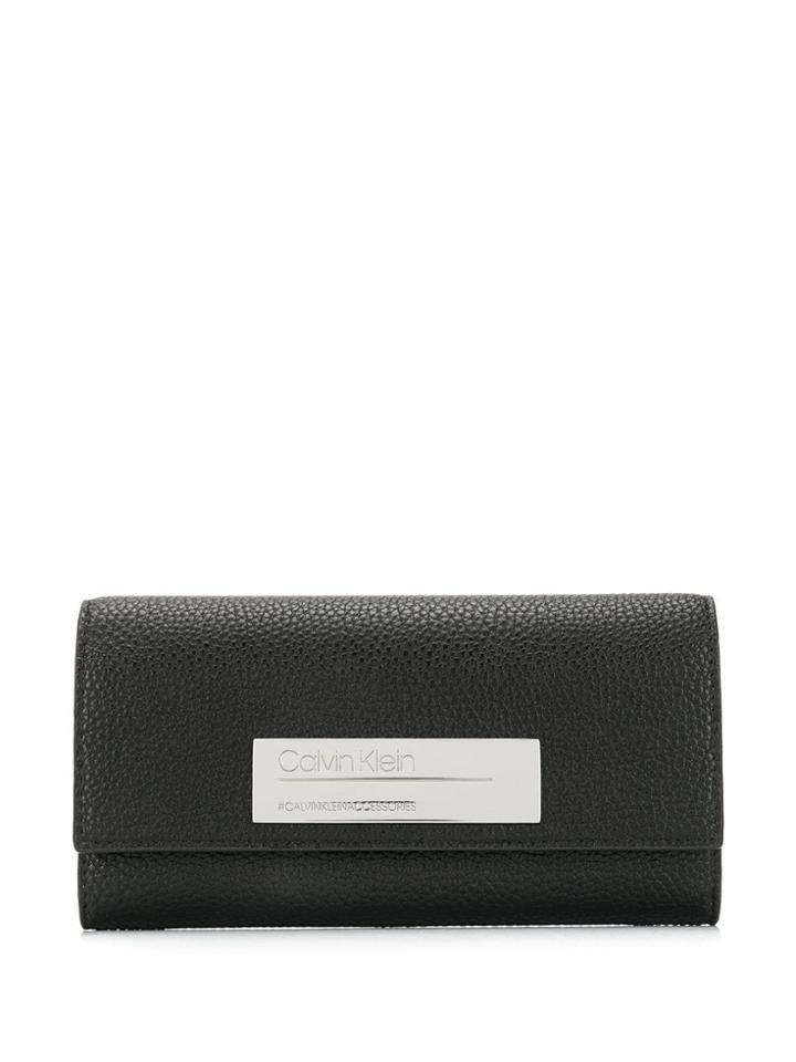 Calvin Klein Logo Plaque Wallet - Black