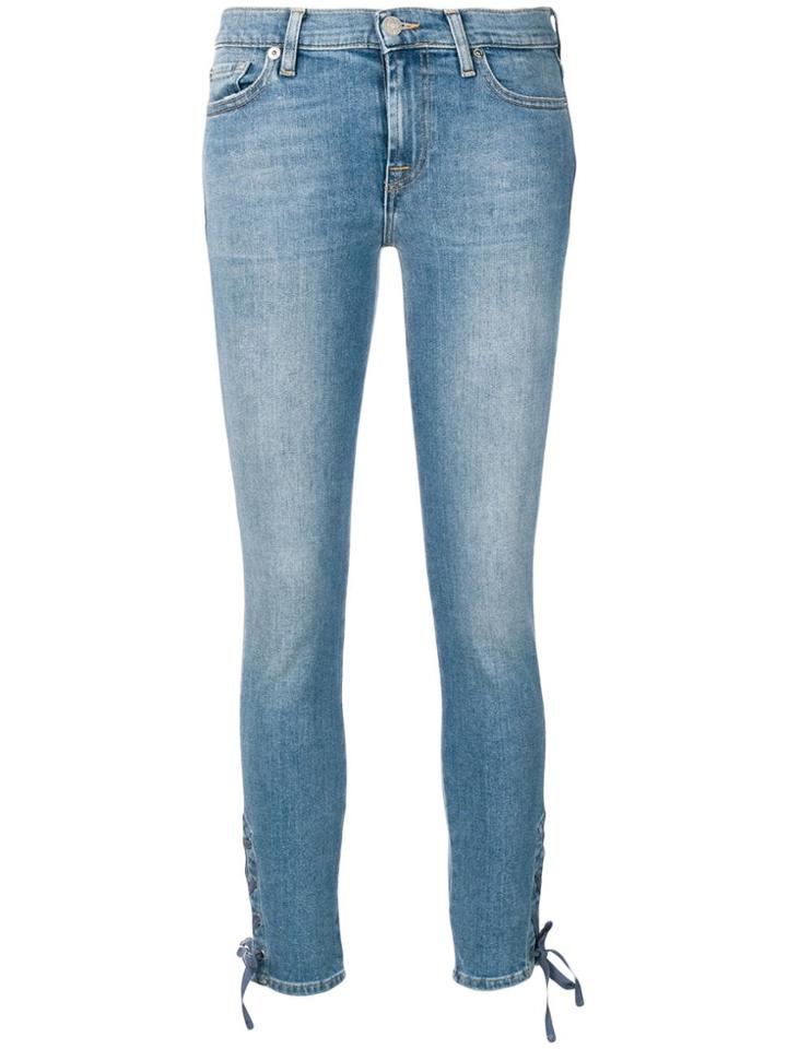 7 For All Mankind Stonewashed Skinny Jeans - Blue