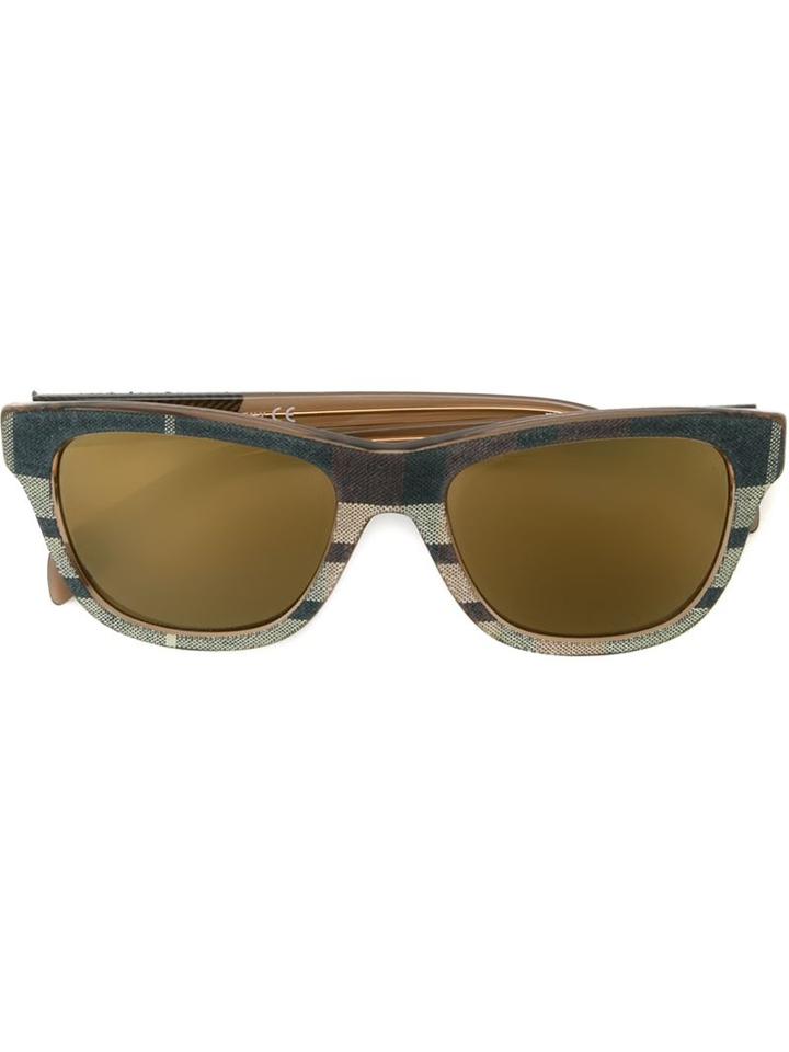 Diesel Square Striped Print Sunglasses