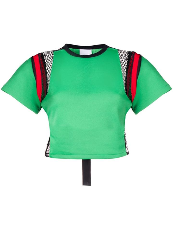 Gaelle Bonheur Short-sleeve Cropped Top - Green